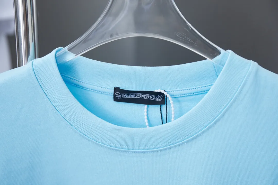 🅿️200 Ch*ome Hearte 25SS early spring new model, hot diamond short sleeves, light luxury, essential item for daily commuting for men and women, correct version, welcome to compare, detailed features · 280 grams of 100% pure cotton double yarn jersey fabric · Special thickened 32 pieces of double-strand 1X1 thread in the same vat custom dyeing · Imported Australian matte pearl diamonds ➕ Three-dimensional wow rubber heart pattern · Double needle stitching and cross-stitching technology · Original main mark, washed tag, brand moisture-proof paper packaging Color: black/white/blue Size: S/M/L/XL